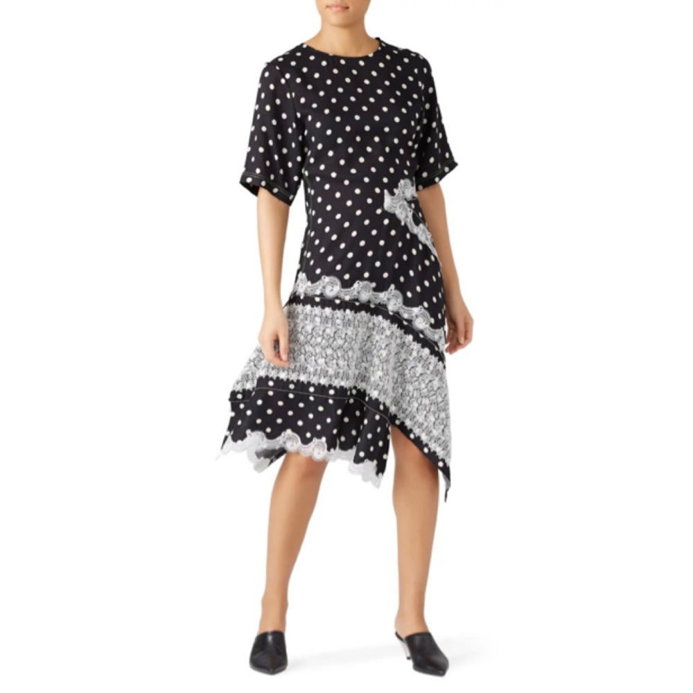 Koché Black Polka Dot Panel Dress Size 42 FR / 10 US $665